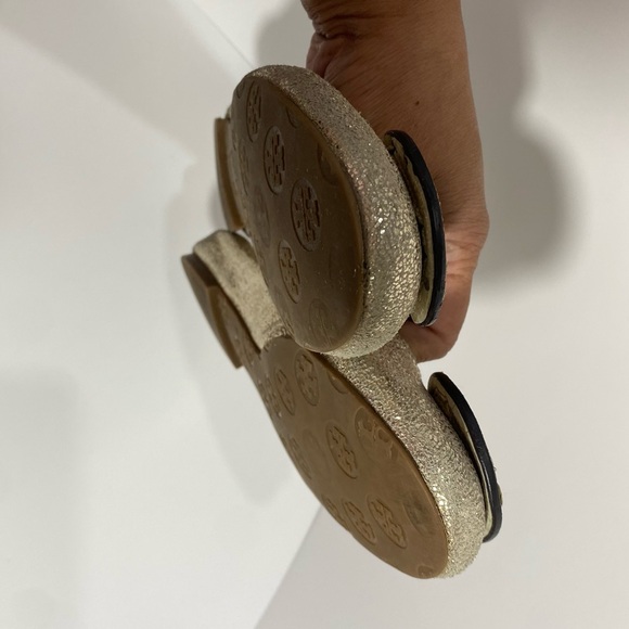 Tory Burch Women’s Gold Shimmery Suede RevaScrunch Ballet Flats Sz 8.5 - Picture 6 of 6